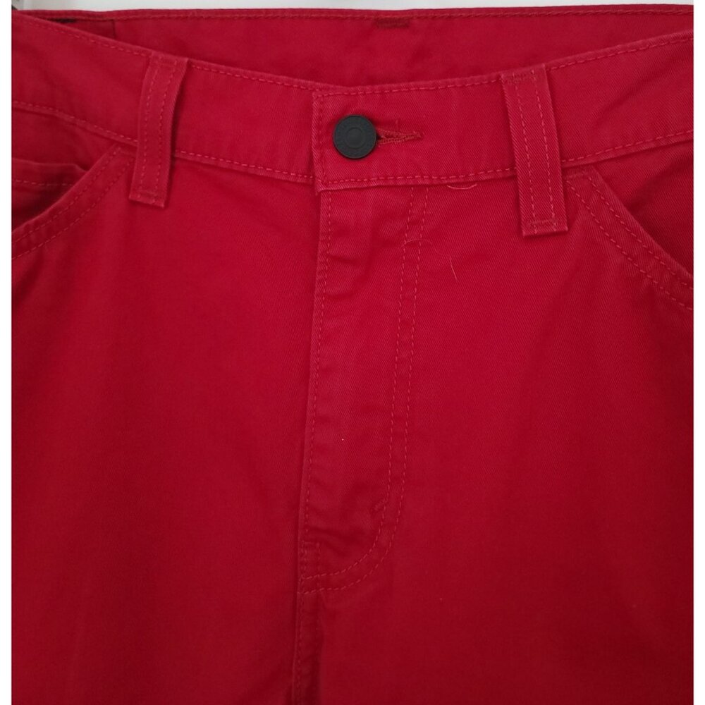 Levi's 508 Red Regular Taper Black Patch Jeans Men's Sz W32 L30 - Picture 3 of 8